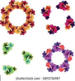 Flores de primavera, imagen vectorial de la flor sakura. Marco de resorte floral. Elemento floral decorativo.