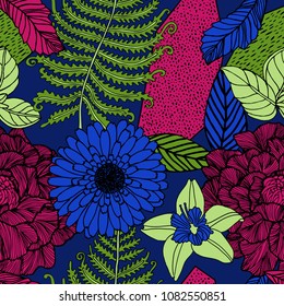 Spring flowers seamless design.