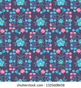 Spring flowers. Seamless pattern. Design element for fabric, gift wrap or wallpaper.