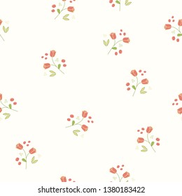 Spring Flowers Seamless Pattern Digital Art