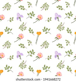 Spring flowers seamless pattern for fabric and textile