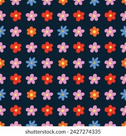 Patrón sin costuras de flores de primavera. Patrón floral para diseño de tela. Ilustración de vector