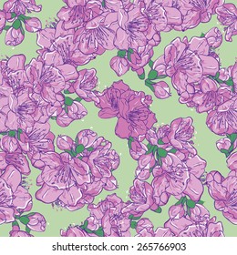 Spring flowers seamless pattern. Floral vector background