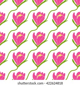 Spring flowers seamless pattern. Vector illustration