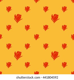 Spring flowers seamless pattern. Vector illustration.