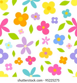 Spring flowers - seamless vector pattern