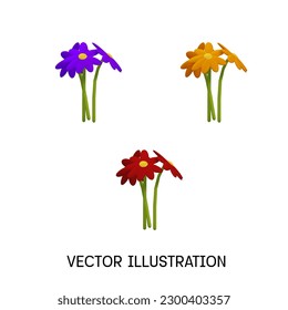 spring flowers set vector design. spring flower collection