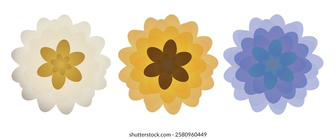 Spring flowers set vector design. Spring flower collection like daffodil, sun flower, crocus, daisy, peony and chrysanthemum fresh and blooming elements isolated in white background. Vector