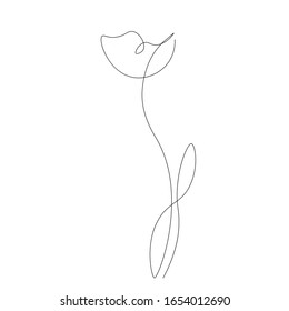 Spring flowers silhouette tulip. Vector illustration