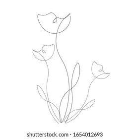 Frühlingsblumen Silhouette Tulpe. Vektorillustration