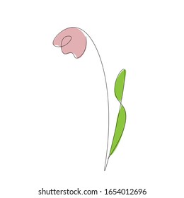 Spring flowers silhouette tulip. Vector illustration