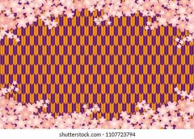 Spring flowers and traditional Japanese patterns, images of Japan, images of Asia