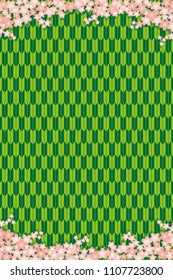 Spring flowers and traditional Japanese patterns, images of Japan, images of Asia