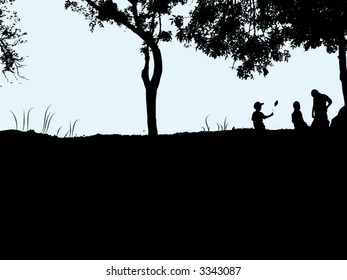 spring flowers and trees picnic