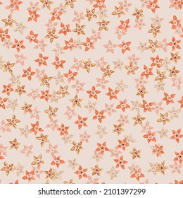 Flores de primavera estampadas a la moda. Patrón floral sin foco. Diseño de planta para tela, diseño de tela, cubiertas, fabricación, papel pintado, papel de regalo, envoltura de regalo y reserva de chatarra.