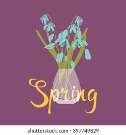 Spring. Flowers in a vase. Primroses.