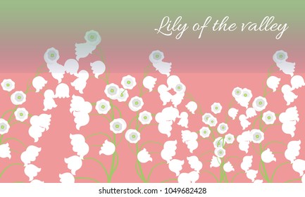 Spring Flowers. Vector Illustration with Lily of the Valley. Beautiful Template with Convallaria Flowers in Pastel Color Design. May Lily in Hipster Style for Spring Design, Greeting, Wedding, Poster