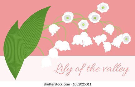 Spring Flowers. Vector Illustration with Lily of the Valley. Beautiful Template with Convallaria Flowers in Pastel Color Design. May Lily in Hipster Style for Spring Design, Greeting, Wedding, Poster