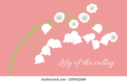 Spring Flowers. Vector Illustration with Lily of the Valley. Beautiful Template with Convallaria Flowers in Pastel Color Design. May Lily in Hipster Style for Spring Design, Greeting, Wedding, Poster