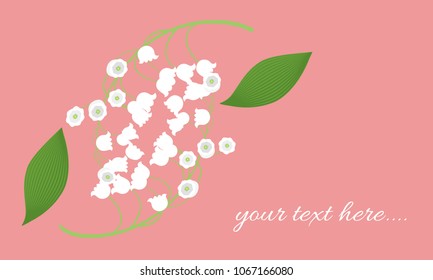 Spring Flowers. Vector Illustration with Lily of the Valley. Beautiful Template with Convallaria Flowers in Pastel Color Design. May Lily in Hipster Style for Spring Design, Greeting, Wedding, Poster