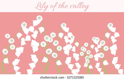 Spring Flowers. Vector Illustration with Lily of the Valley. Beautiful Template with Convallaria Flowers in Pastel Color Design. May Lily in Hipster Style for Spring Design, Greeting, Wedding, Poster