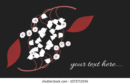 Spring Flowers. Vector Illustration with Lily of the Valley. Beautiful Template with Convallaria Flowers. May Lily in Hipster Style for Spring Design, Card, Greeting, Invitation, Wedding, Poster.