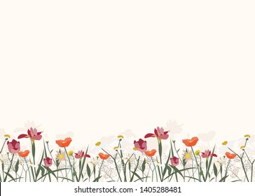 Spring flowers  vector illustrations isolated 