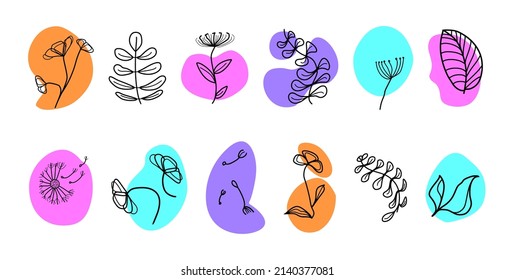 Flores en vector sobre un fondo multicolor