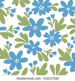 Spring flowers vector pattern