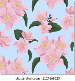 Spring flowers vector seamless pattern design