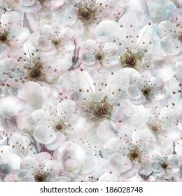 Spring flowers vintage seamless pattern. Vector illustration, EPS 10 