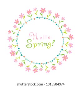Spring flowers wreath frame