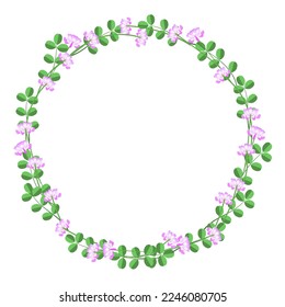 spring flowers wreath frame.  milk vetch flowers.