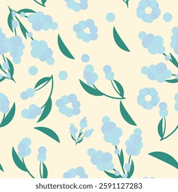 Spring flowres illsutration vector file 3000x3000px in EPS good quility well designed spring time holiday blue bright soft flowers flower
 background
 abstract
 blur
 floral
 nature
 beauty
 spring
 b