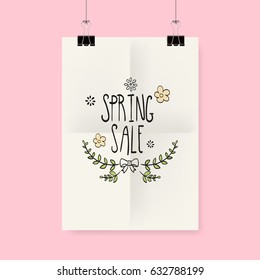 Spring Flyer or Cover Design, with hand drawn lettering.
