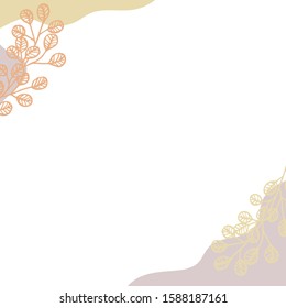 spring foliage nature abstract shapes frame border background illustration