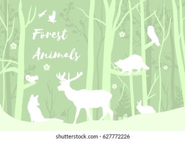 Spring Forest Animal Silhouettes