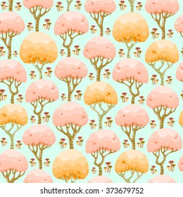 Spring forest seamless pattern