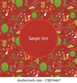 Spring forest vector background.