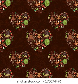 Spring forest vector background.
