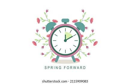Ilustración de retroceso de la caída de la primavera con reloj