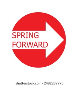 Spring forward. Handwriting phrase. Hand drawn vector illustration on white background.