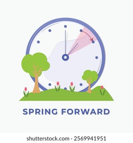 Spring forward poster. Summer time