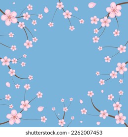 Spring frame from blossoming branches.