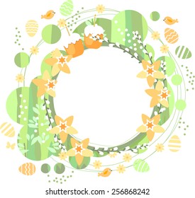 Spring frame with daffodils
