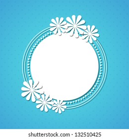 The spring frame with flowers. Vector illustration.
