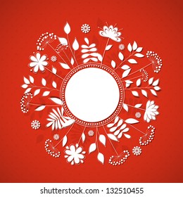 The spring frame with flowers. Vector illustration.