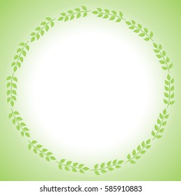 Spring frame made up of green leaves