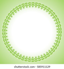 Spring frame made up of green leaves