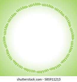 Spring frame made up of green leaves
